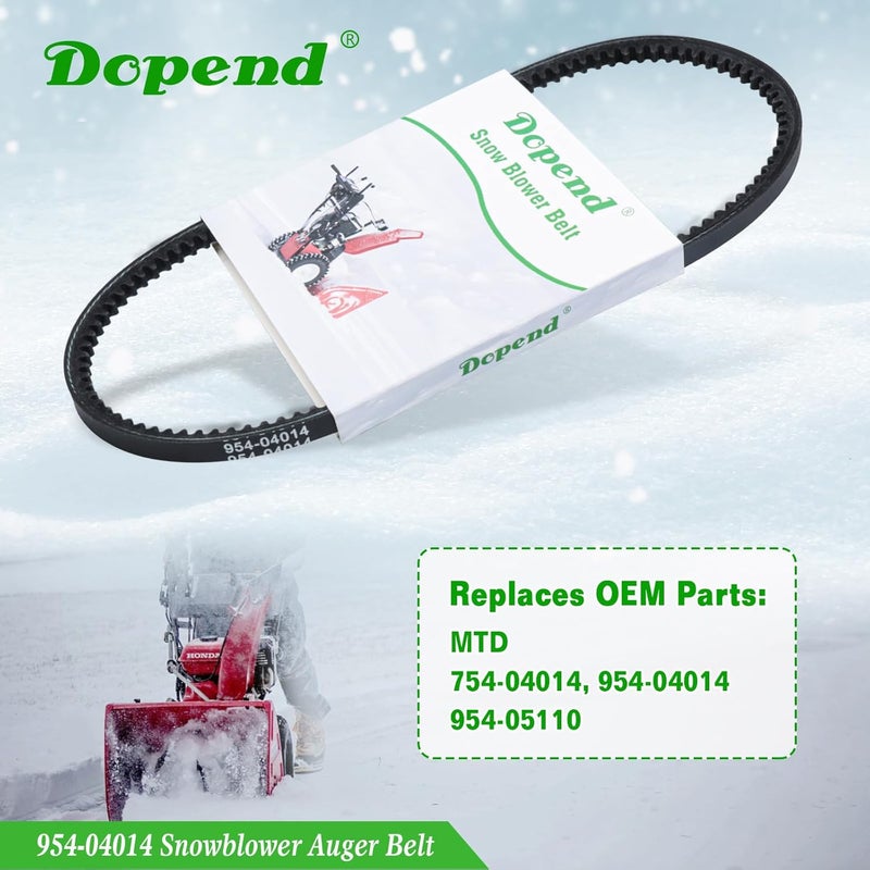 Dopend 954-04014 Snowblower Auger Belt 3/8'' x 27-1/8'' for MTD, Craftsman, Cub Cadet 2-Stage Snowblowers, Replaces 954-05110, 754-04014 Belt - Image 3